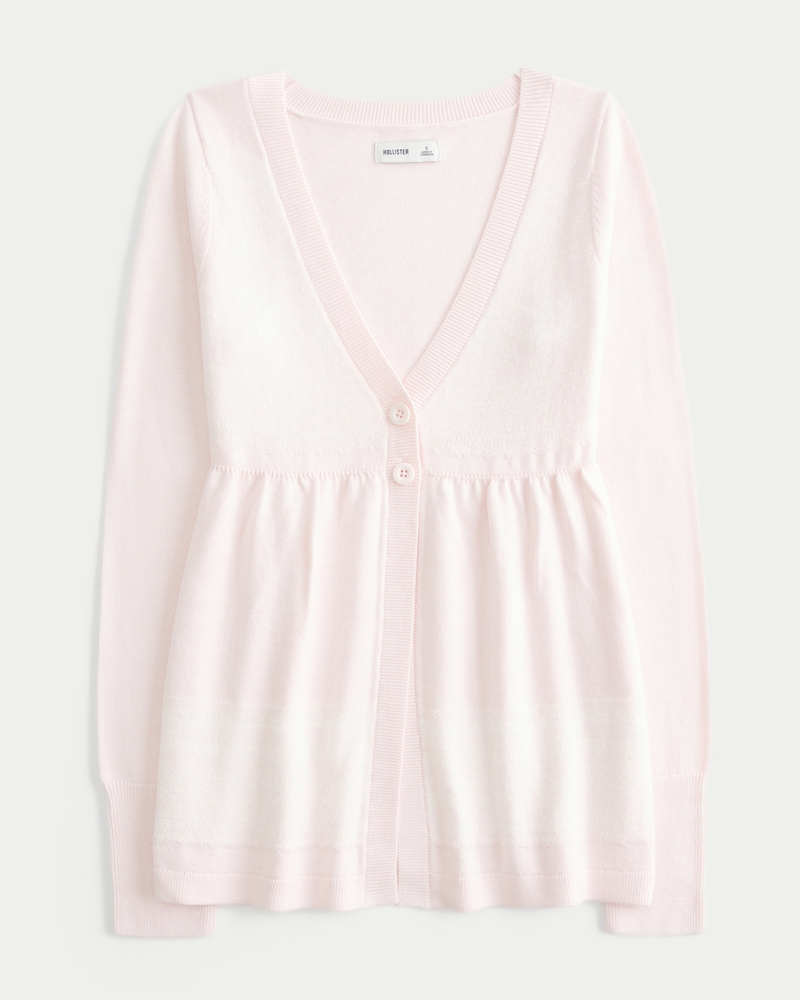 langärmelige fließende babydoll-strickjacke