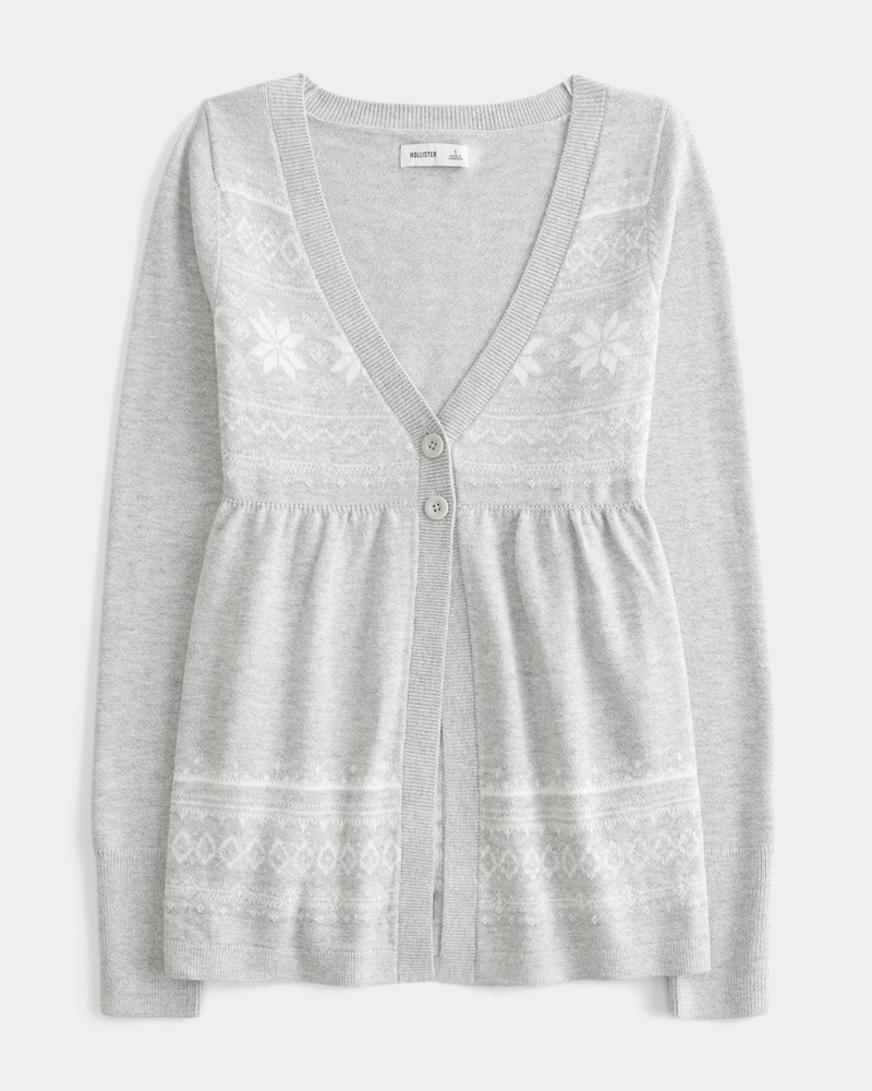 langärmelige fließende babydoll-strickjacke
