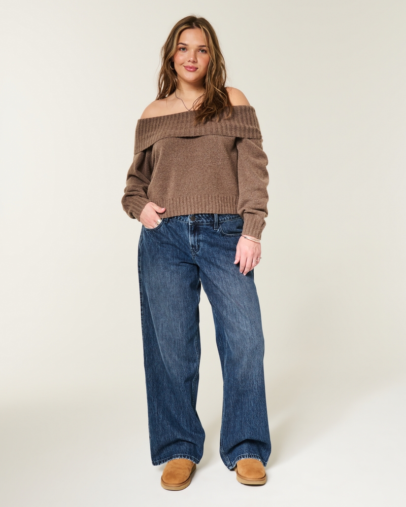 verstellbarer bund niedrige leibhöhe dunkle waschung locker sitzende jeans
