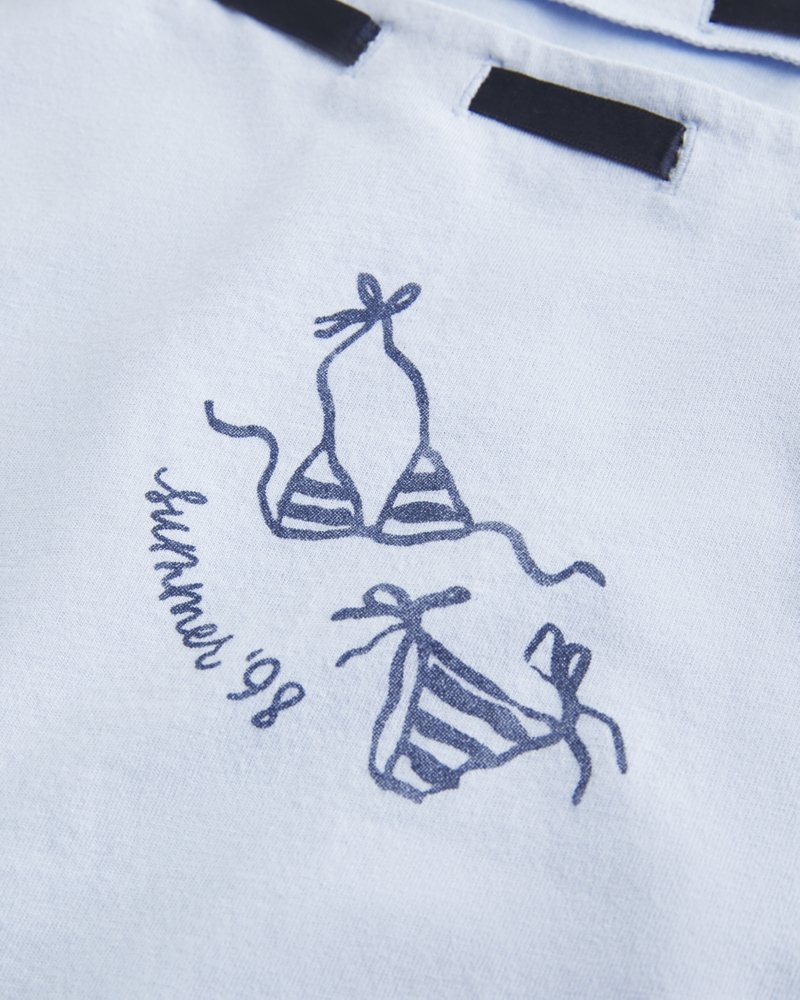 weit geschnittenes schulterfreies t-shirt mit bindeband vorne