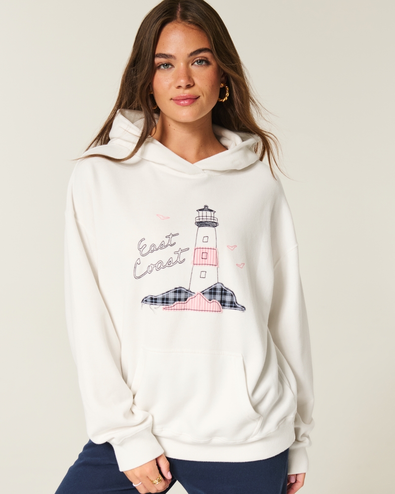 oversize-hoodie mit ostküstenmuster