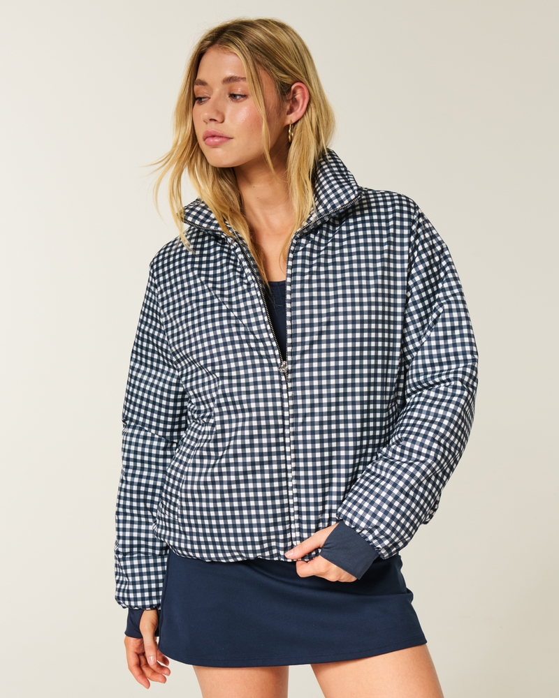 daunenjacke mit reißverschlussmuster