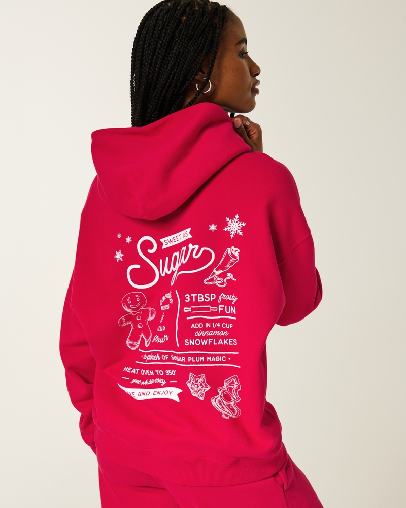 oversize-hoodie mit glitzerprint und bonbonmuster