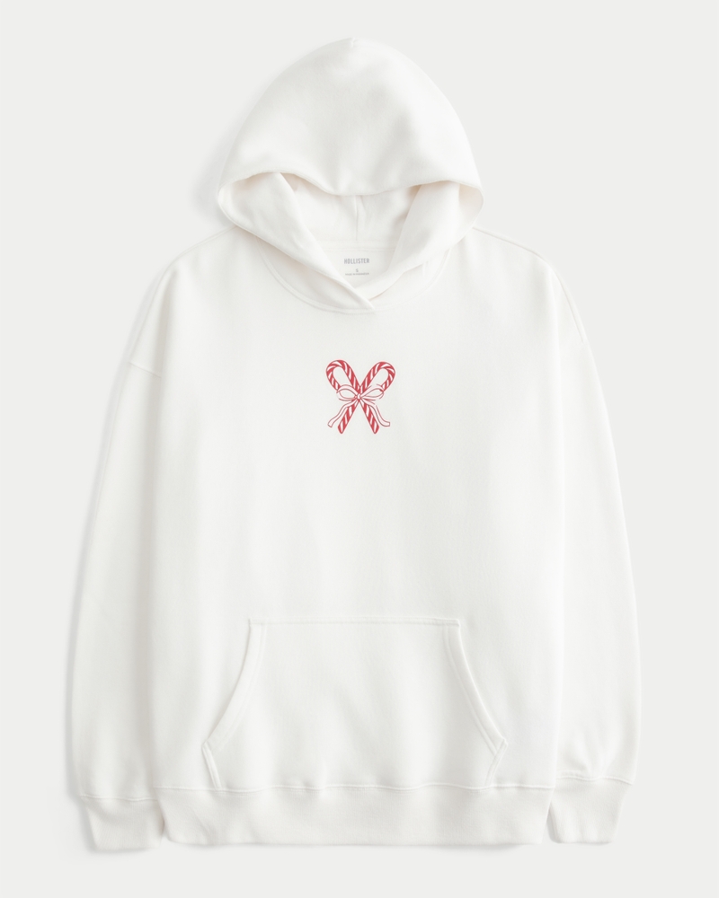 oversize-hoodie mit glitzerprint und bonbonmuster