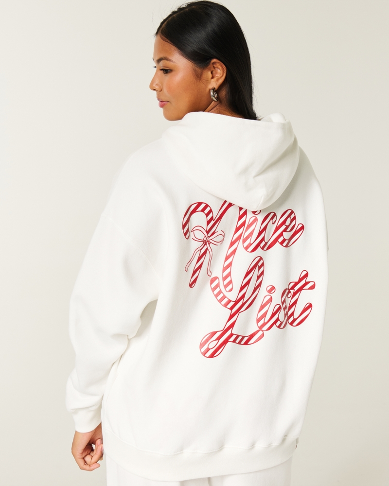 oversize-hoodie mit glitzerprint und bonbonmuster