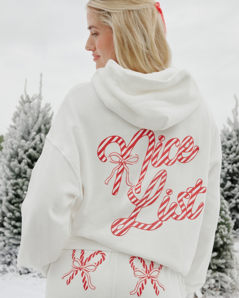oversize-hoodie mit glitzerprint und bonbonmuster