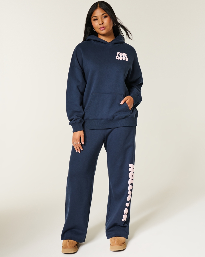 hollister feel good logo-muster oversize-camouflage-hoodie
