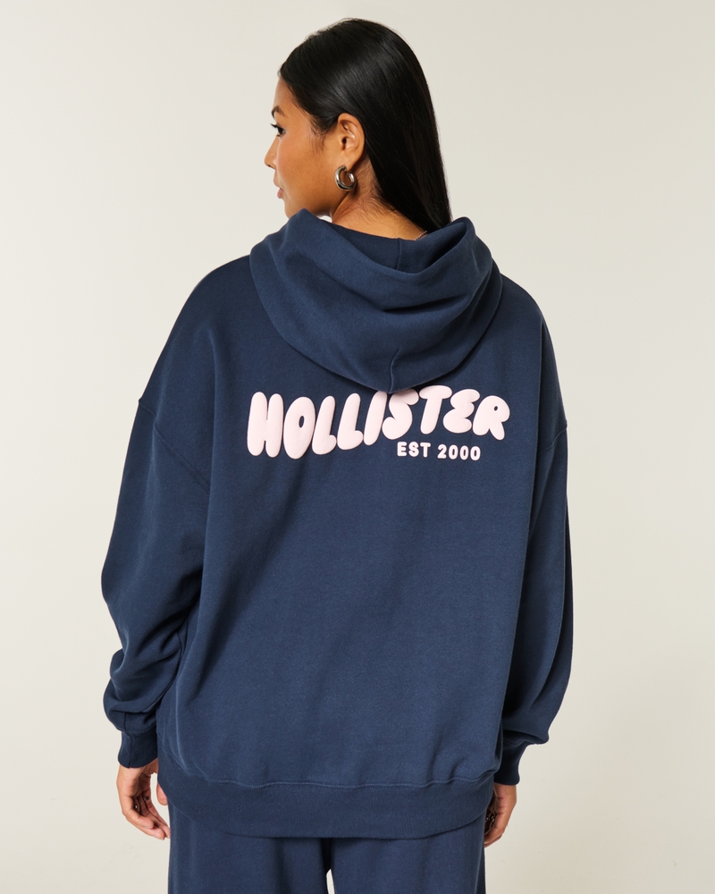 hollister feel good logo-muster oversize-camouflage-hoodie