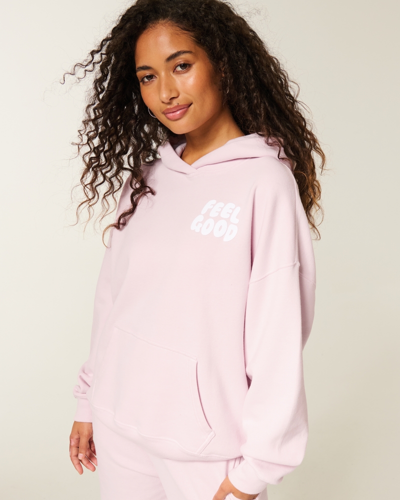 hollister feel good logo-muster oversize-camouflage-hoodie