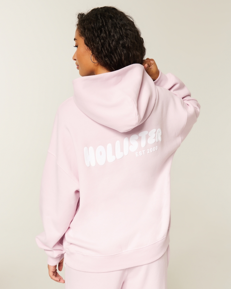hollister feel good logo-muster oversize-camouflage-hoodie