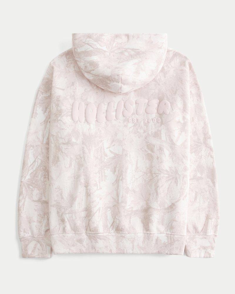 hollister feel good logo-muster oversize-camouflage-hoodie