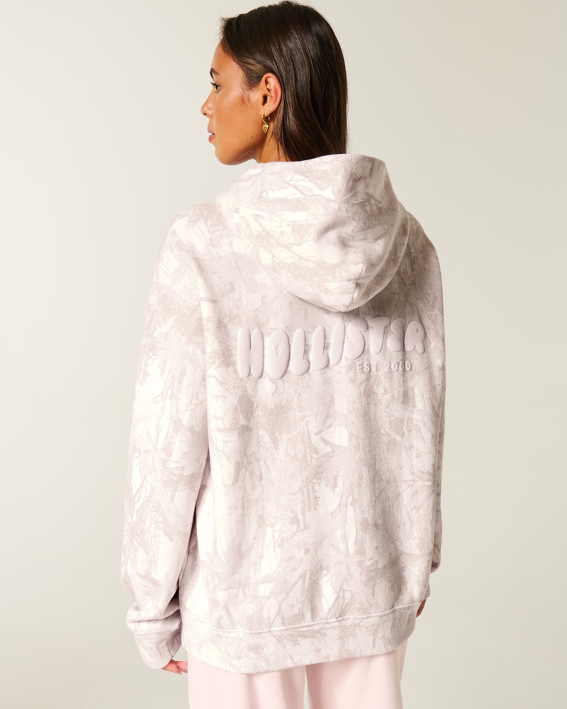 hollister feel good logo-muster oversize-camouflage-hoodie