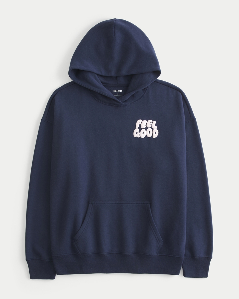 hollister feel good logo-muster oversize-camouflage-hoodie