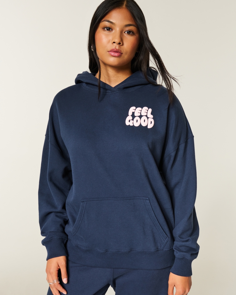 hollister feel good logo-muster oversize-camouflage-hoodie