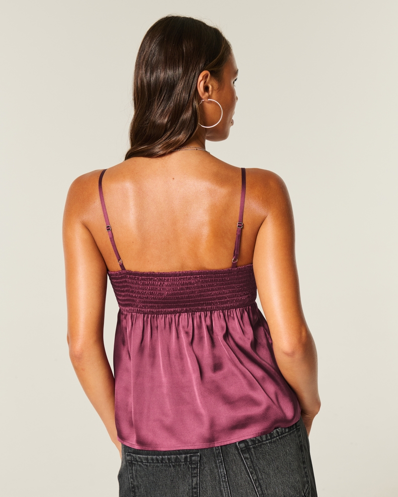 lässiges mit spitze besetztes satin-camisole