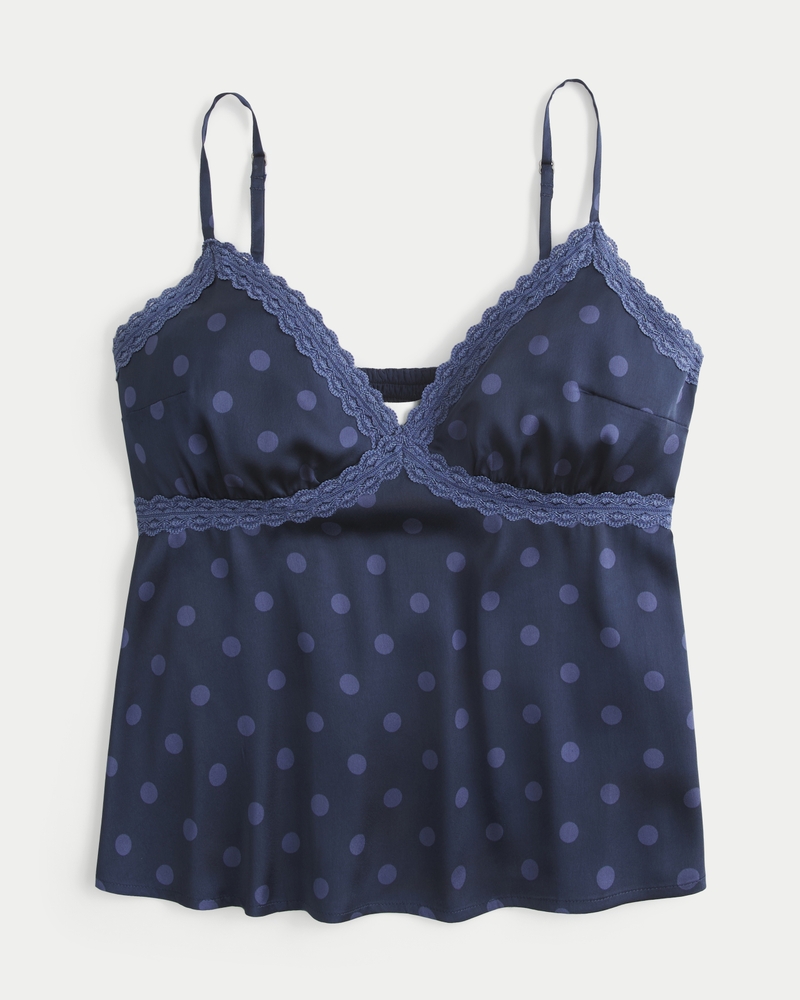 lässiges mit spitze besetztes satin-camisole
