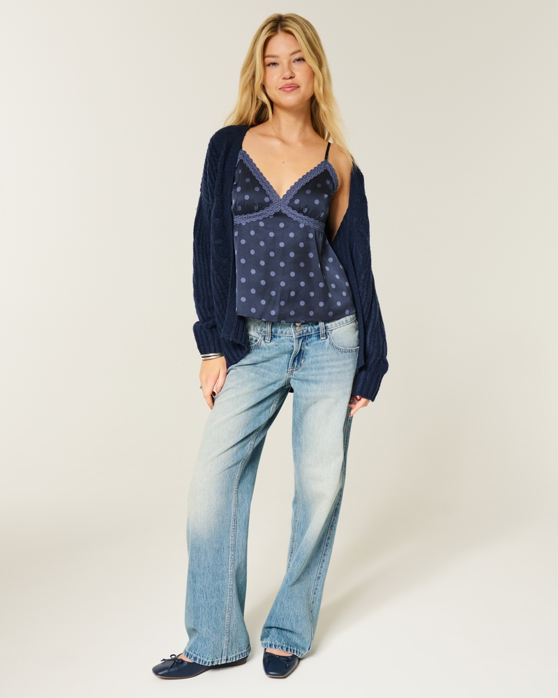 lässiges mit spitze besetztes satin-camisole