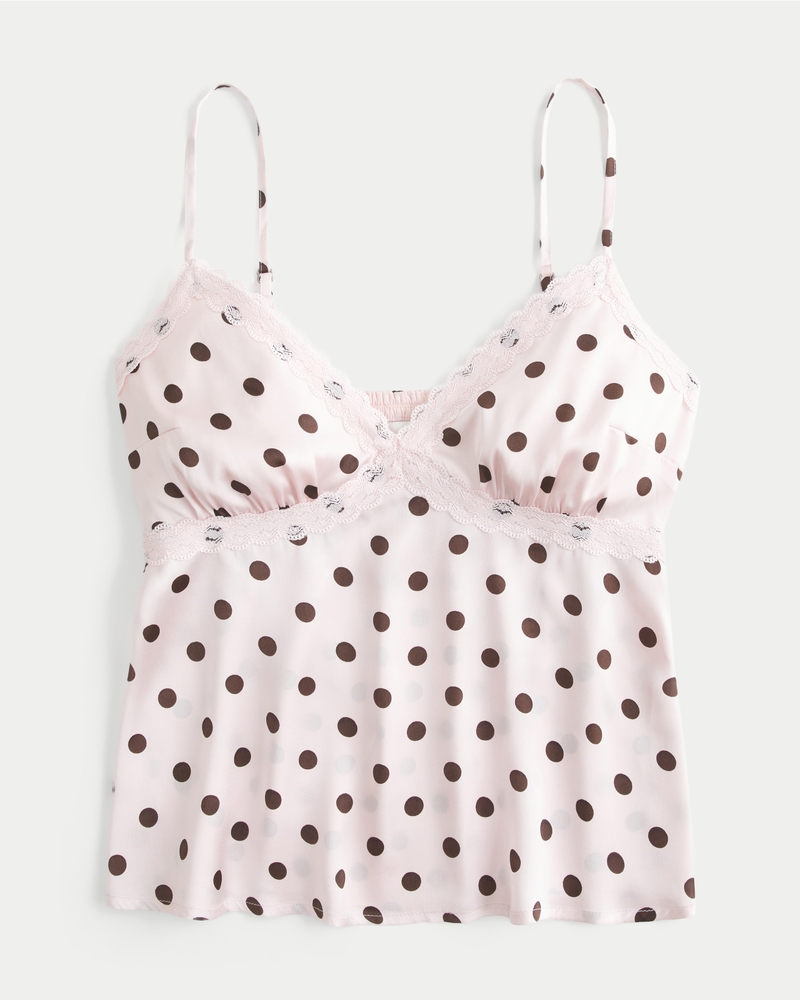 lässiges mit spitze besetztes satin-camisole