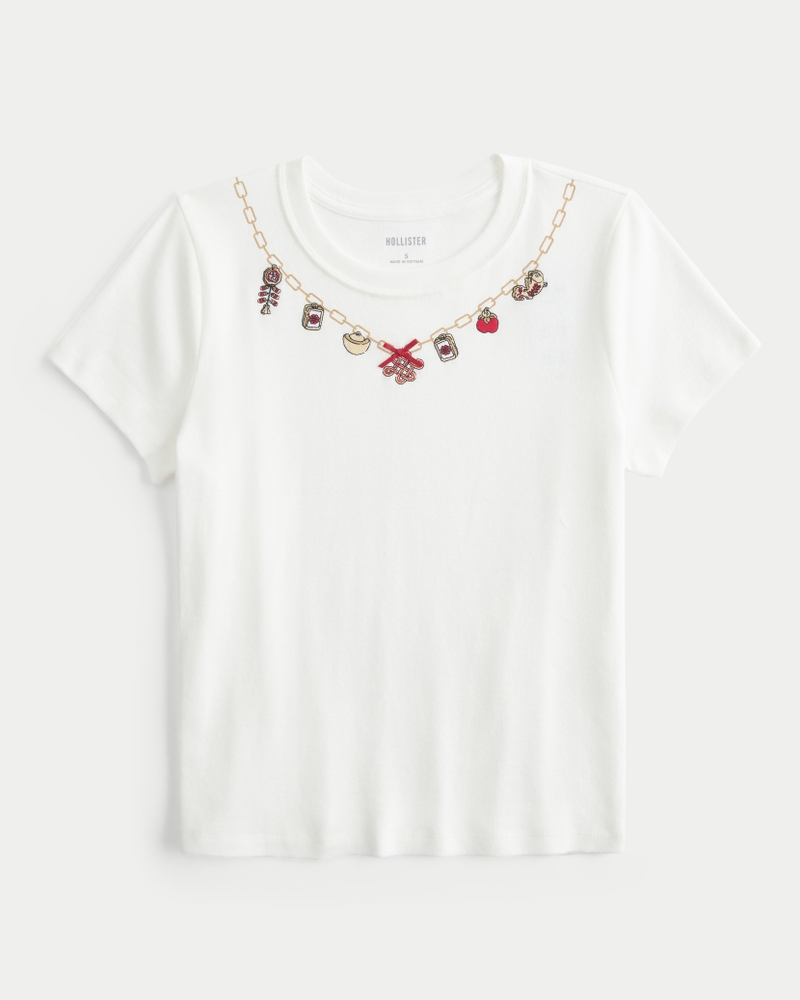 baby-t-shirt mit liebes- und glücksmuster