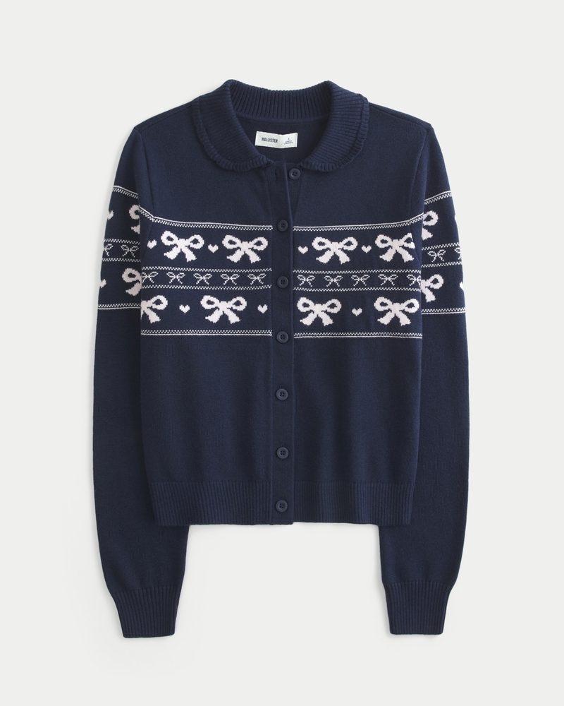 strickjacke mit schlichtem welpenmuster