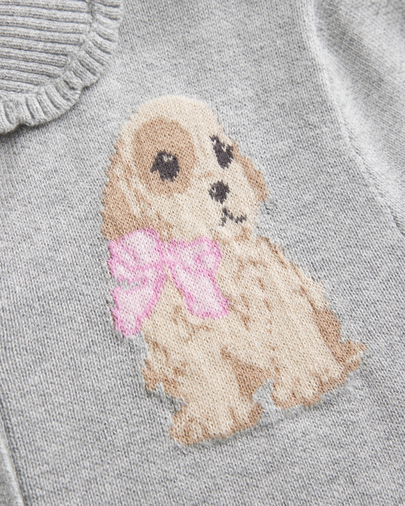 strickjacke mit schlichtem welpenmuster