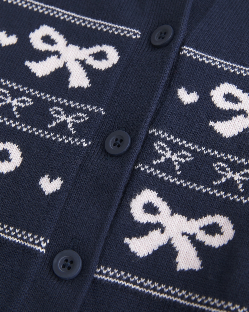 strickjacke mit schlichtem schleifenmuster