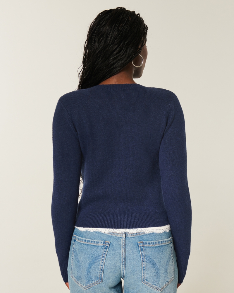 hollister comfy cloud simple bow pocket cardigan
