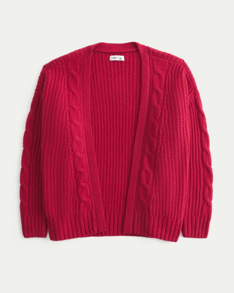 hollister bequeme wolkenweiße freizeitstrickjacke ohne knöpfe