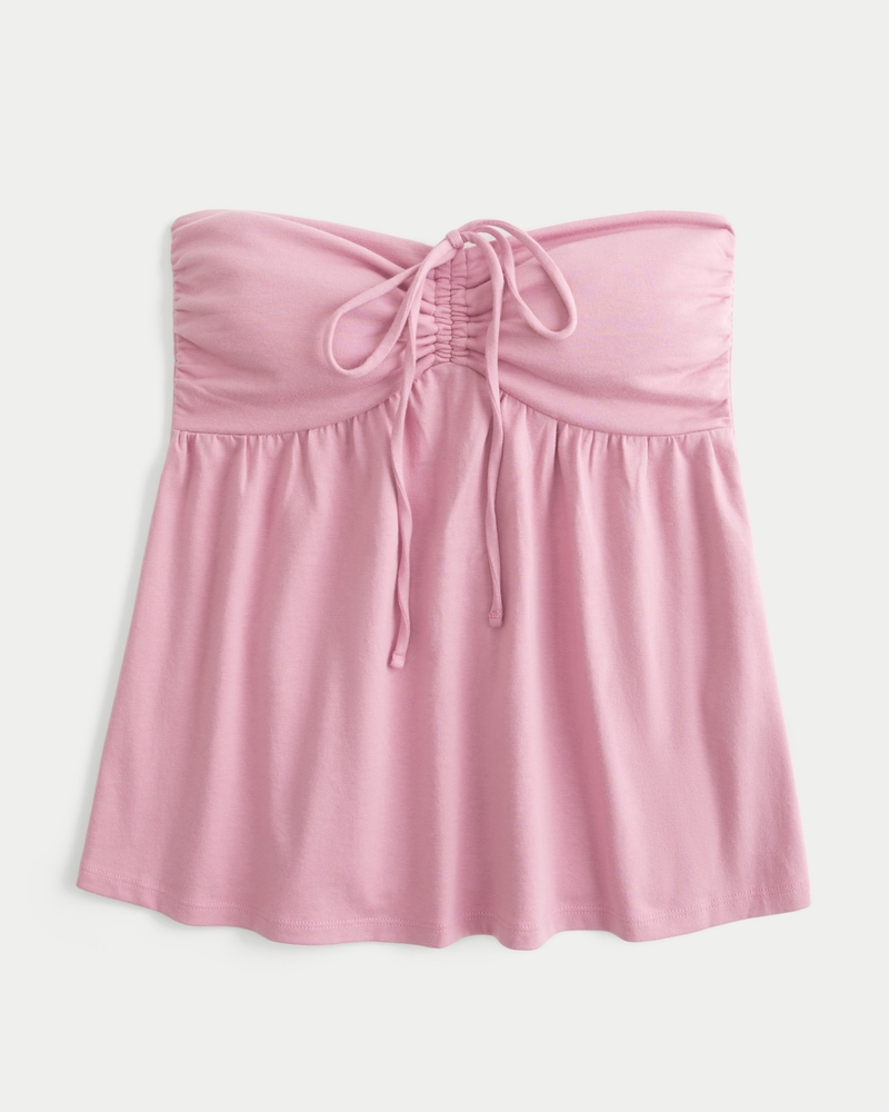 trägerloses babydoll-top mit taillierter passform