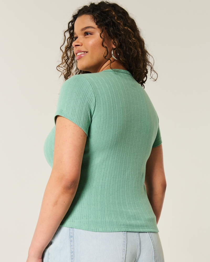 kurzärmelige bluse mit knopfleiste