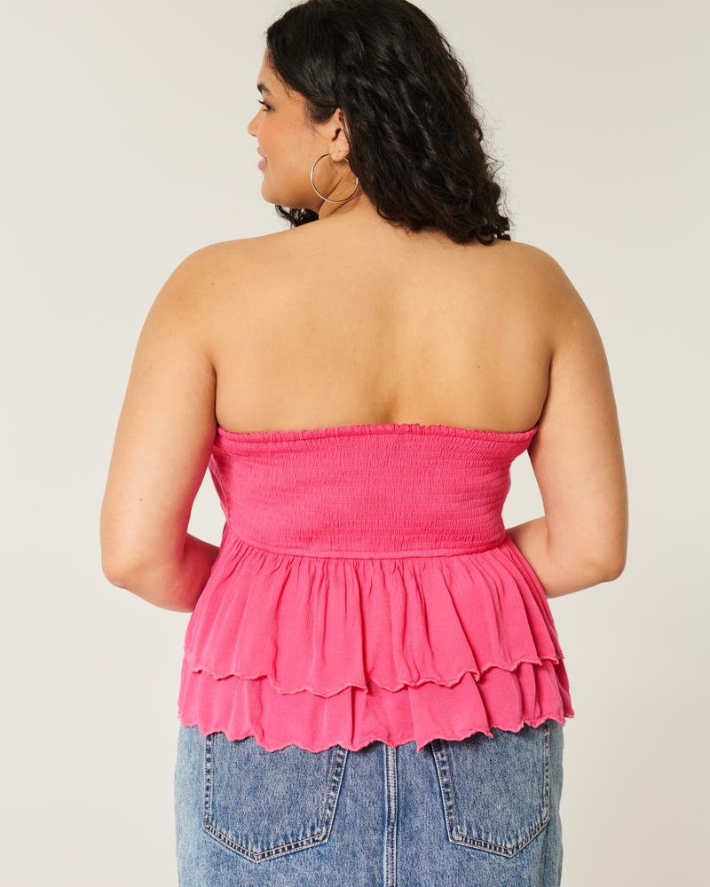 mehrlagiges babydoll-top mit neckholder