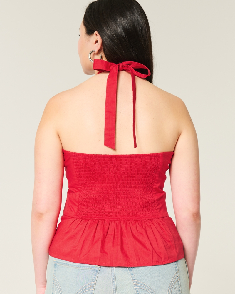 plissiertes rückenfreies camisole-top