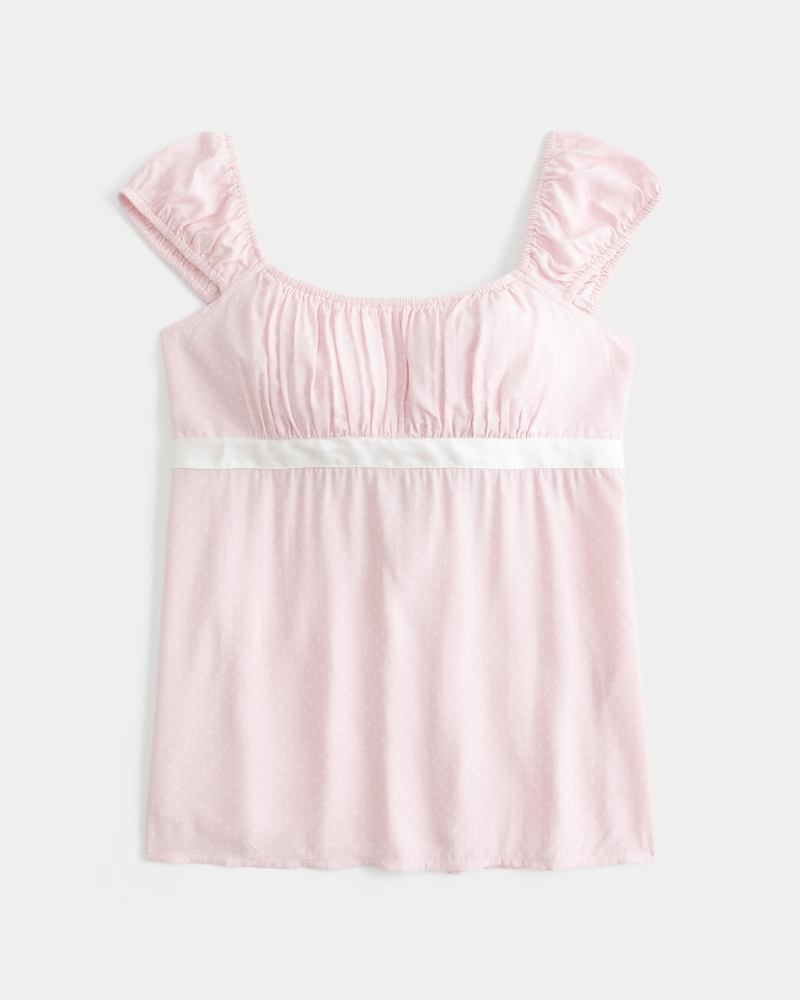 lässiges locker sitzendes babydoll-top aus satinband