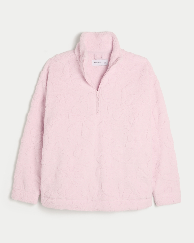 gilly hicks fleece-sweatshirt mit viertelreißverschluss