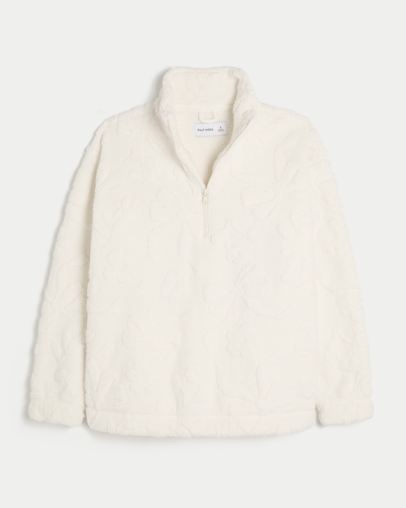 gilly hicks fleece-sweatshirt mit viertelreißverschluss