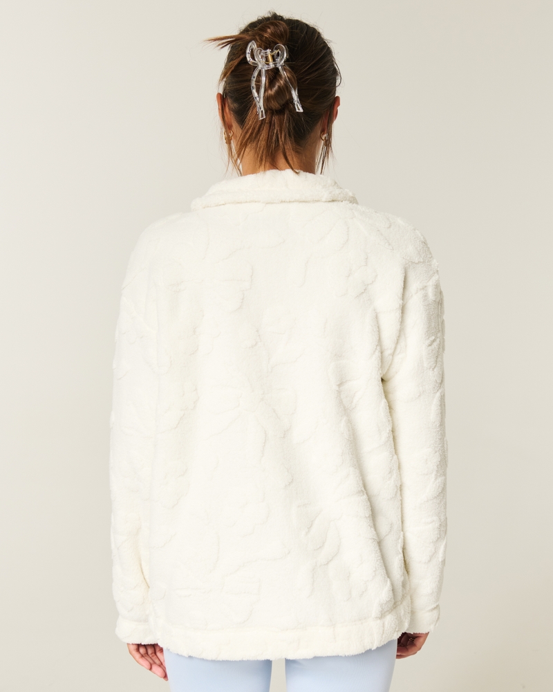 gilly hicks fleece-sweatshirt mit viertelreißverschluss