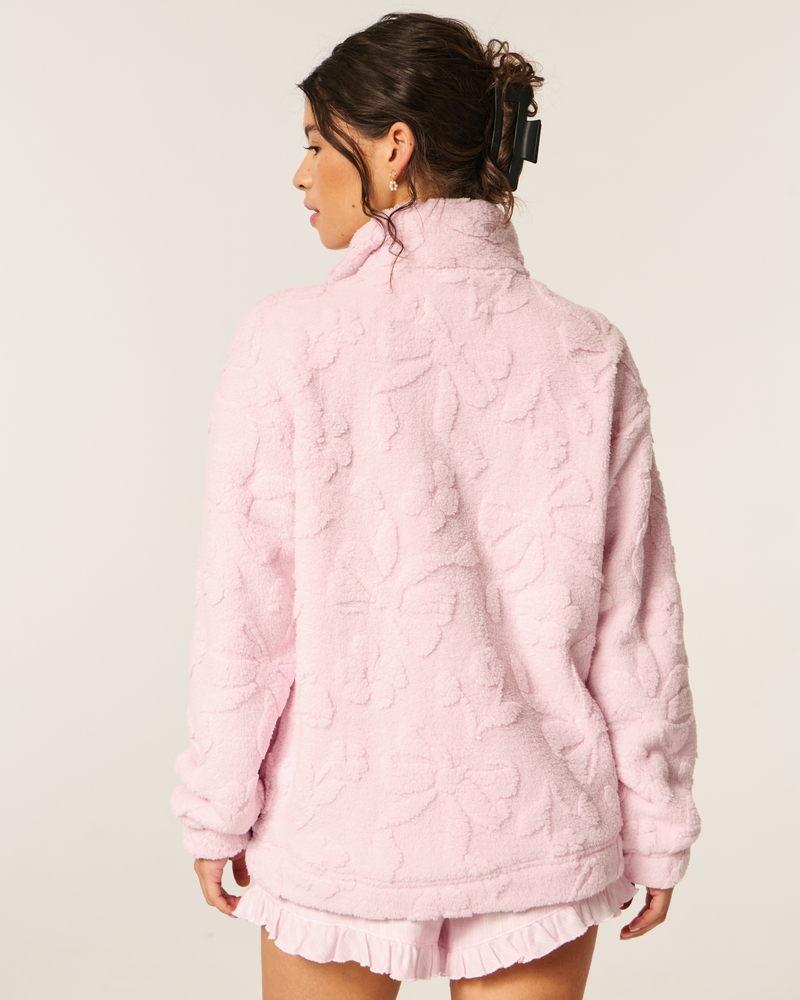 gilly hicks fleece-sweatshirt mit viertelreißverschluss