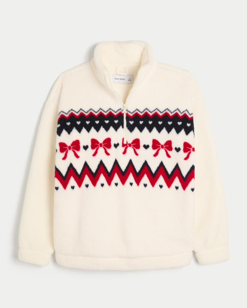 gilly hicks fleece-sweatshirt mit viertelreißverschluss