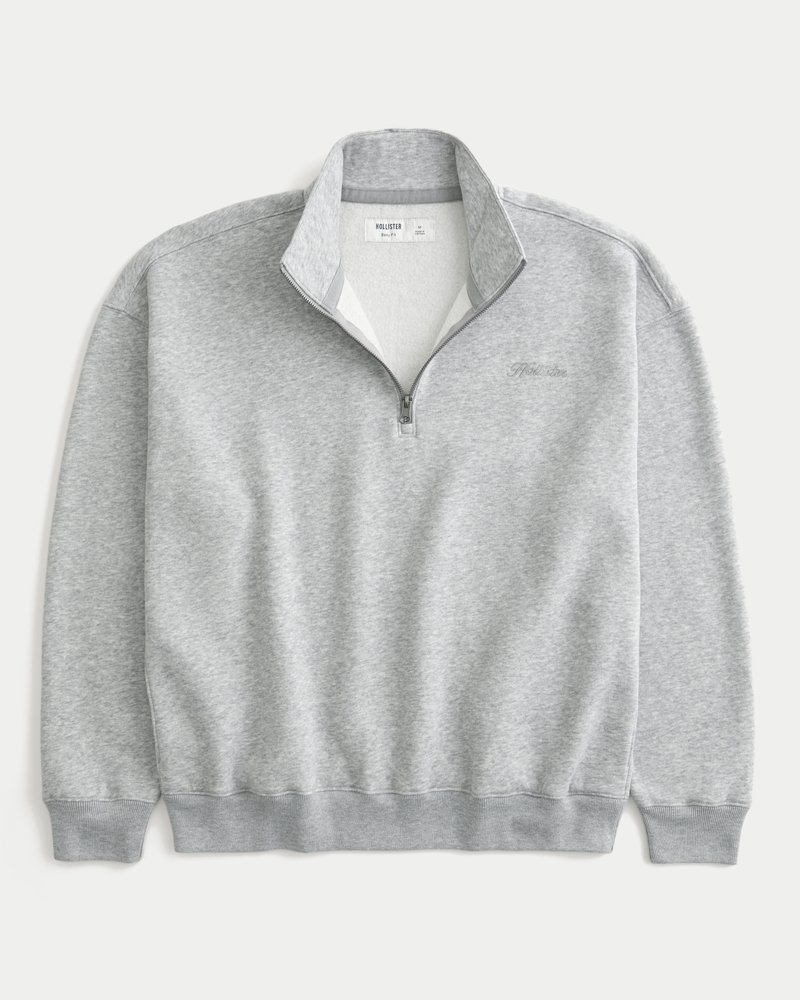 quadratisches logo-sweatshirt mit viertelreißverschluss
