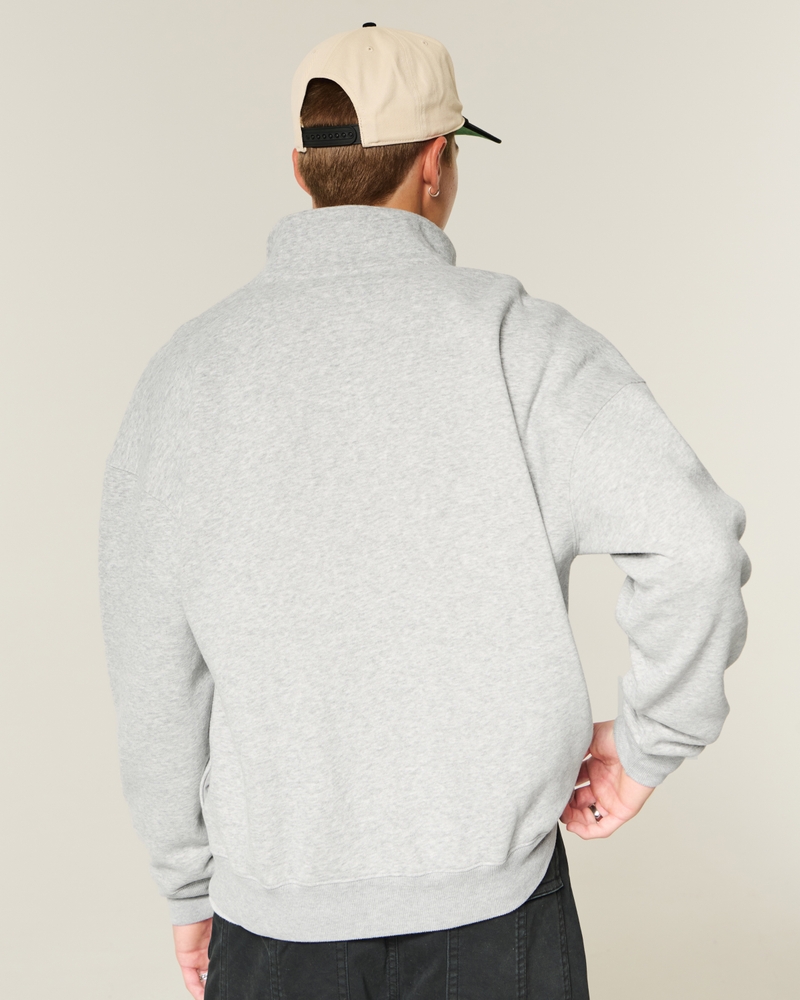 quadratisches logo-sweatshirt mit viertelreißverschluss