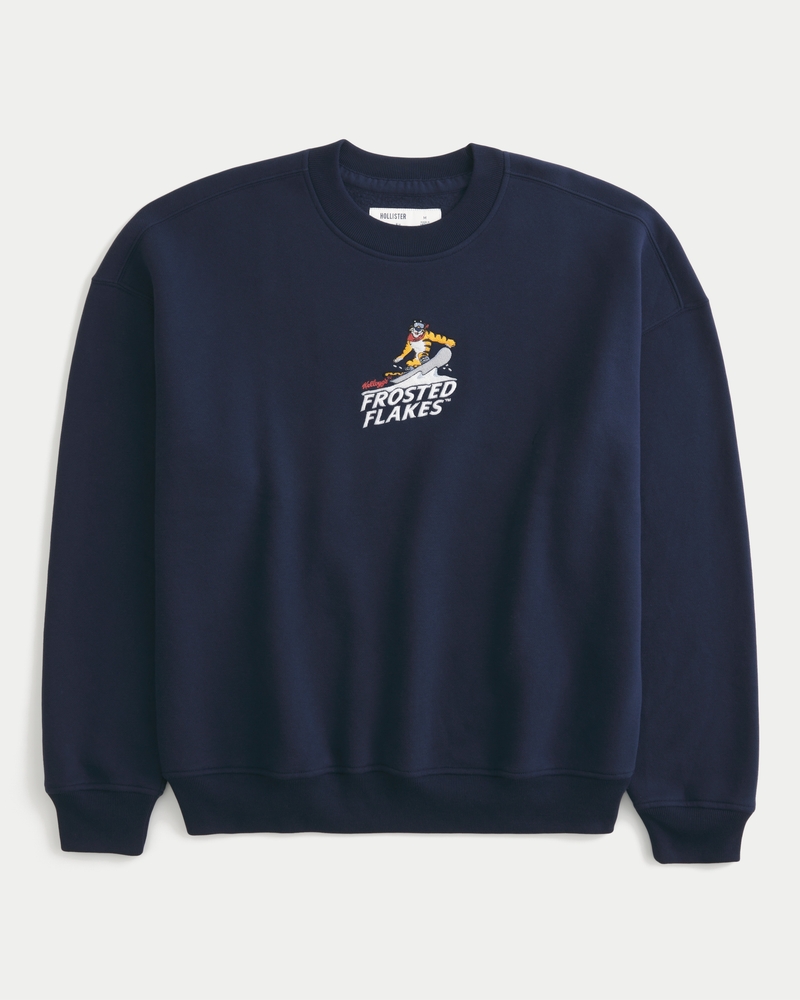 kelloggs sweatshirt mit zuckerchip-muster quadratischer passform und rundhalsausschnitt