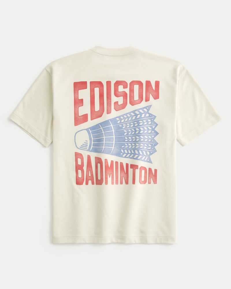 cooles t-shirt mit quadratischem badmintonmuster