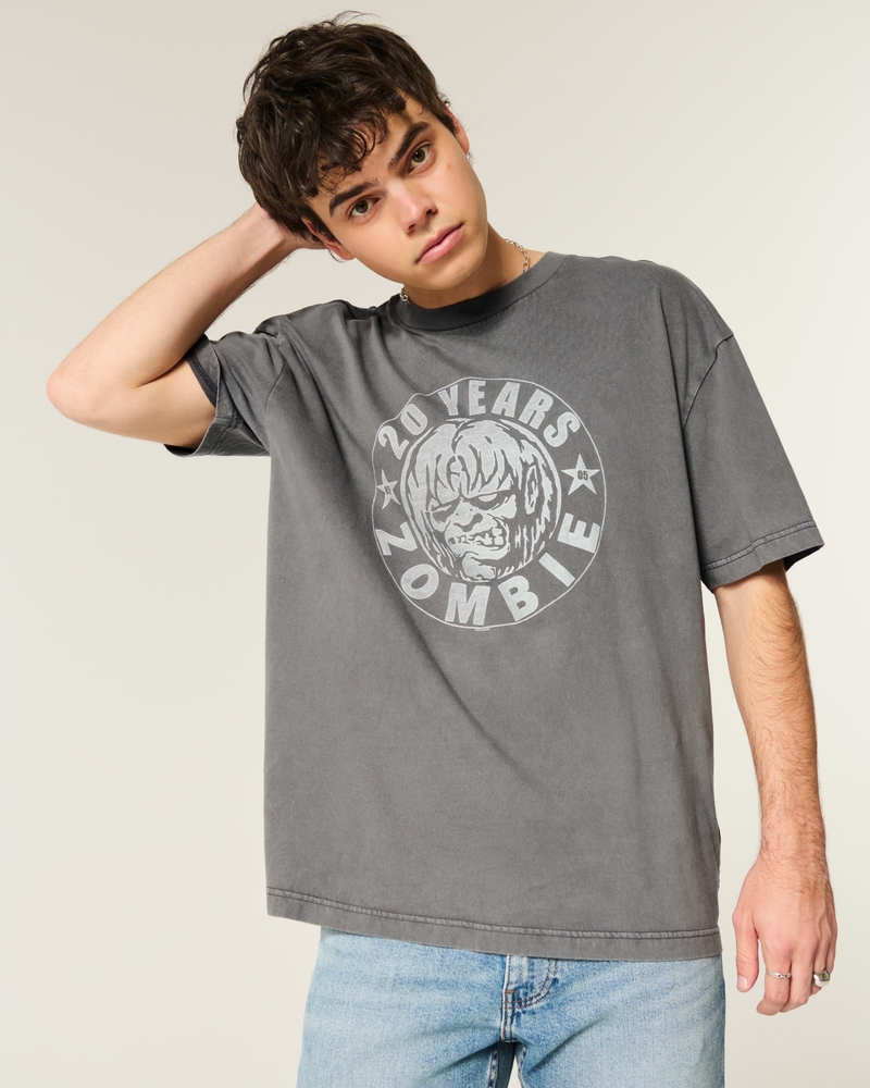 rob zombie t-shirt mit quadratischer passform und grafik