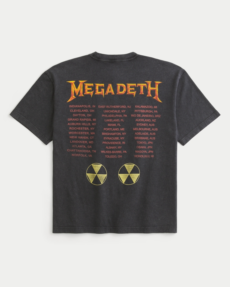 megadeth tour grafik-t-shirt mit quadratischer passform