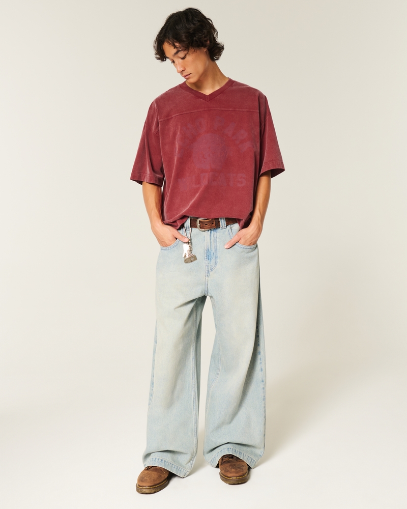 hochwertiges locker sitzendes kurzärmeliges fußballtrikot im preppy-stil mit muster
