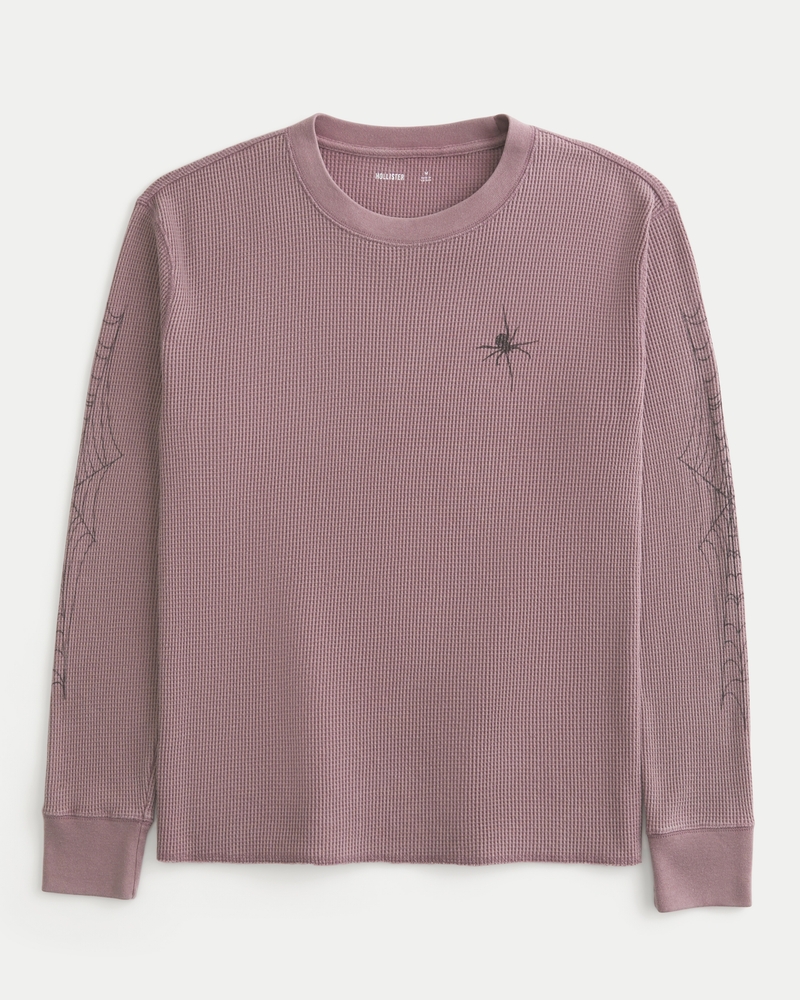 warmes shirt mit spinnenmuster und rundhalsausschnitt