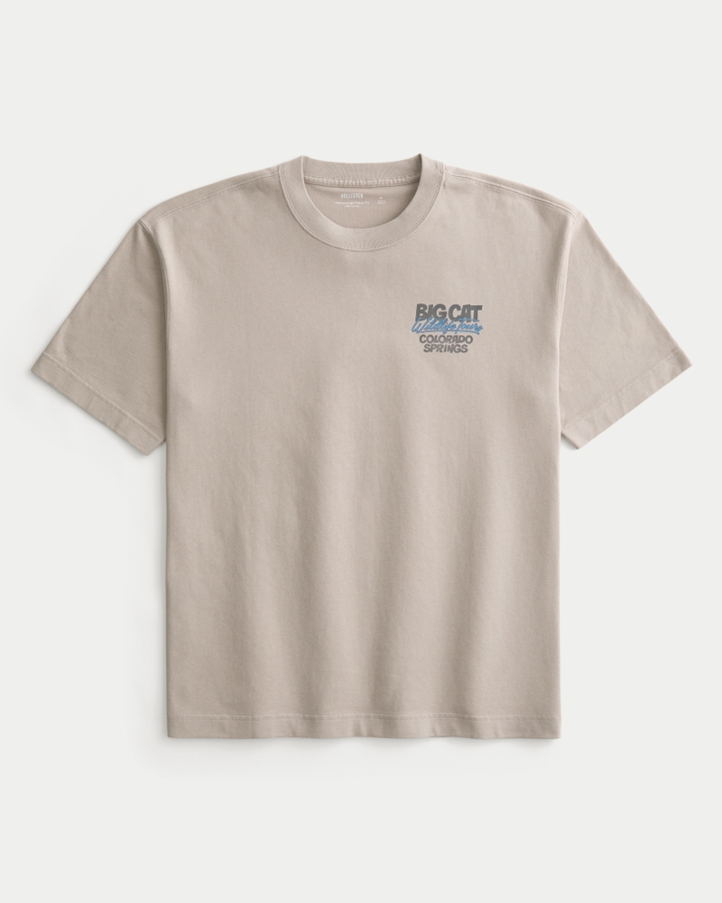 quadratisches schweres t-shirt mit großem katzenmotiv