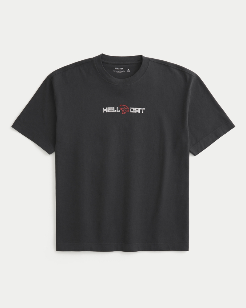 dodge charger daytona grafik-t-shirt mit quadratischer passform schweres material