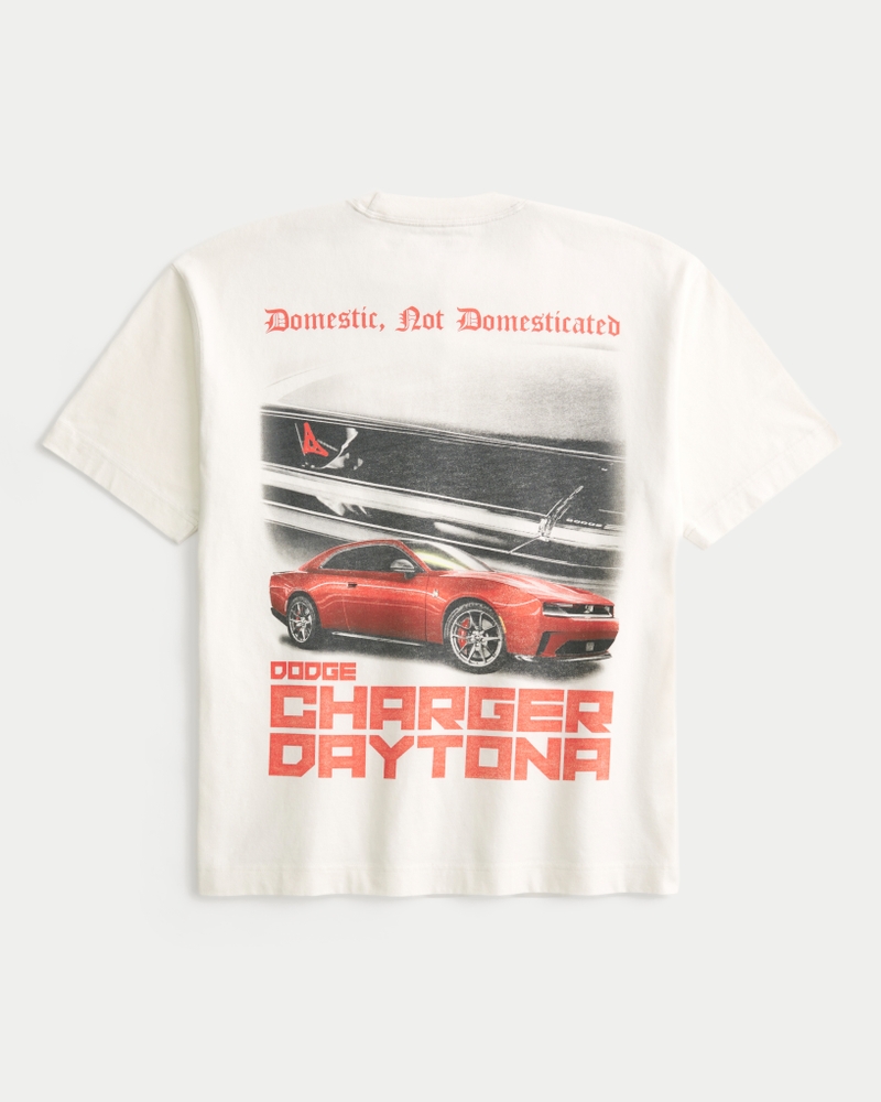 dodge charger daytona grafik-t-shirt mit quadratischer passform schweres material