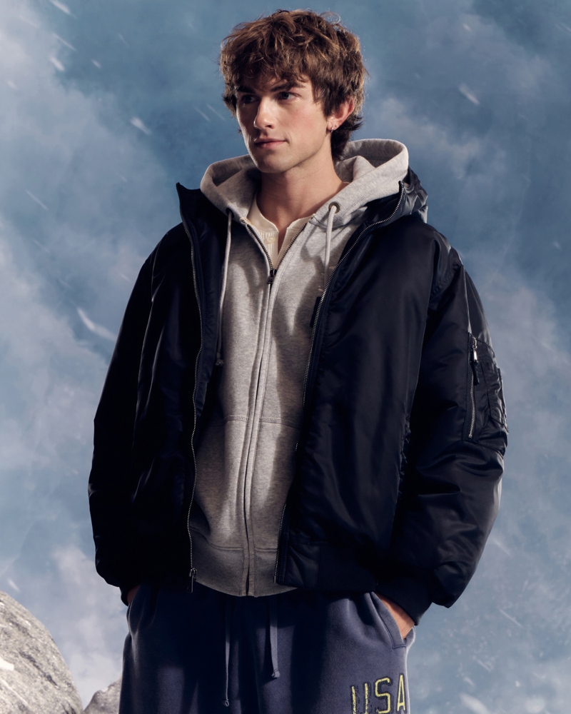 fliegerjacke mit reißverschluss und kunstpelzbesatz